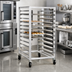 Thumbnail image #2 for Mobile Full-Height Open-Sided End-Loading Pan Rack for 16 Full-Size 18 x 26 Pans