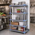 Thumbnail image #2 for Millenia 5-Shelf Polymer Starter Shelving Unit, 42W x 24D x 50H, Gray