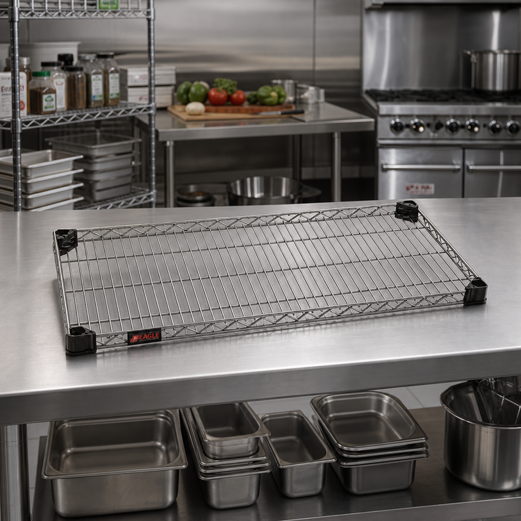 Product image #2 for Eagle QuadTruss Quad-Adjust Reverse Mat Wire Shelf, 36W x 18D, Stainless Steel