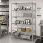 Thumbnail image #2 for Quantum WR86-3672S-5 72"W x 36"D x 86"H 304 Stainless Steel Wire Shelving Starter Unit, 5 Shelves, Stationary