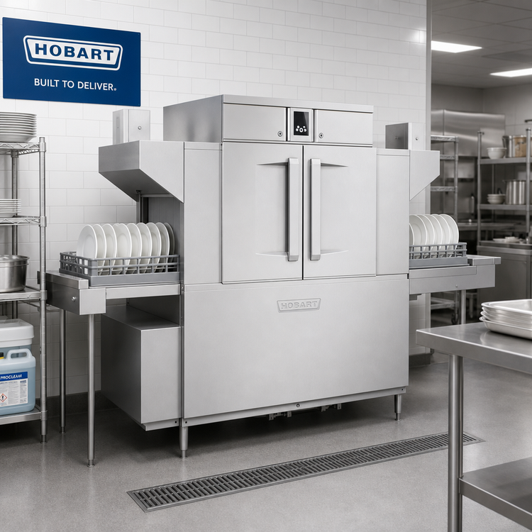 Product image #2 for Hobart CL64-DWR Steam High Temperature Rack Conveyor Dishwasher with Drain Water Energy Recovery and 24 kW Booster Heater