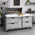 Thumbnail image #3 for Beverage-Air 60-Inch Two-Section Sandwich Prep Table Refrigerator with 4 Drawers, 8-Pan Top and 17-Inch Cutting Board