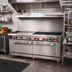 Thumbnail image #2 for American Range 72-Inch Gas Restaurant Range with 36-Inch Griddle, 6 Open Burners, Standard Oven, and Storage Base