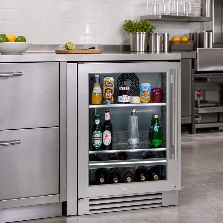 Product image #2 for True Residential 24-Inch Undercounter Beverage Center Refrigerator, One Section, Self-Contained, Glass Door