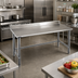 Thumbnail image #2 for Spec-Master 72 Inch x 36 Inch Stainless Steel Work Table with 4-1/2 Inch Backsplash and Tubular Base