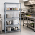 Thumbnail image #2 for Quantum 4-Shelf Wire Shelving Starter Kit, 30 Inch Wide x 86 Inch High, Gray Epoxy Antimicrobial Finish