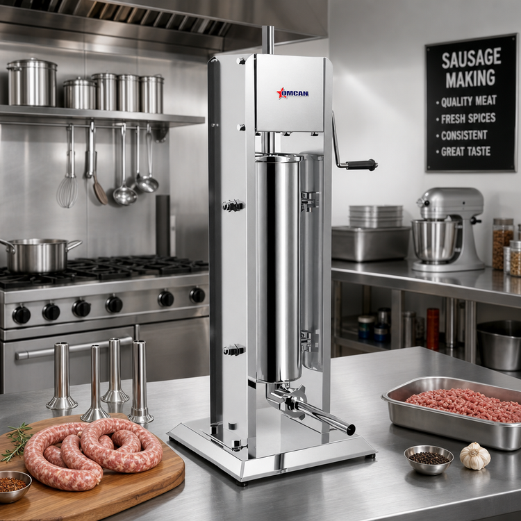Product image #2 for Omcan USA Manual Vertical Sausage Stuffer, 15 lb. Capacity, Stainless Steel