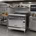 Thumbnail image #2 for Vulcan V Series 36-Inch Heavy Duty Gas Range with (2) 18-Inch French Tops and Cabinet Base