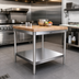 Thumbnail image #2 for John Boos 24-Inch x 24-Inch 16-Gauge Stainless Steel Work Table Undershelf