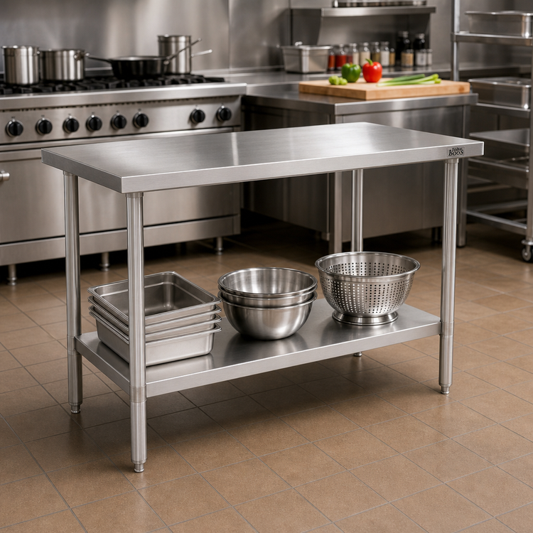Product image #2 for John Boos Stallion FBLS3018 30-Inch x 18-Inch Stainless Steel Work Table with Adjustable Undershelf