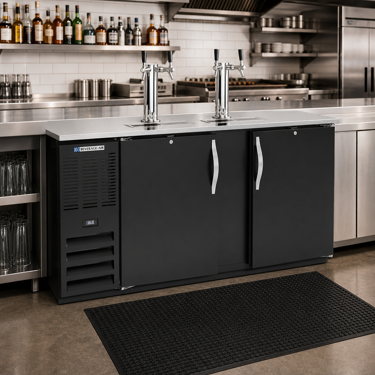 Product image #2 for Beverage-Air DD68HC-B 68-Inch Direct Draw Beer Dispenser with Dual Towers, Solid Doors, and 3-Keg Capacity