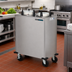 Thumbnail image #2 for Dinex Heated Enclosed 2-Silo Mobile Plate Dispenser for Up to 12-Inch Round Plates