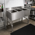 Thumbnail image #2 for Klinger's Trading Three-Compartment Underbar Sink with 3-Inch Backsplash, 304 Stainless Steel, 38-1/2 Inch W x 18-3/4 Inch D x 33 Inch H