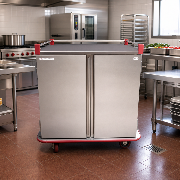 Product image #2 for Carter-Hoffmann Performance Series Enclosed Mobile Patient Tray Cart, 24-Tray Capacity, Two-Door, Stainless Steel