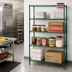 Thumbnail image #2 for Quantum Stationary Wire Shelving Starter Kit, 48W x 30D x 86H, 5 Shelves, Green Epoxy Antimicrobial Finish