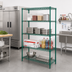 Thumbnail image #2 for Eagle Group Valu-Gard 4-Tier Stationary Wire Shelving Starter Unit, 30W x 24D x 74H, Green Epoxy