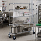 Thumbnail image #2 for Metro Super Erecta A356EC Adjustable Wire Stem Caster Cart, 48 x 18 x 69 Inches, 4-Shelf, Chrome, 900 lb. Capacity