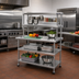 Thumbnail image #2 for Eagle AdjusTable T3048EBW-2 Two-Tier Heavy-Duty Stainless Steel Work Table with Double Overshelf, 48 x 30 Inches