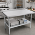 Thumbnail image #2 for John Boos Stallion 84-Inch x 30-Inch Budget Stainless Steel Top Work Table with 1-1/2-Inch Rear Up-Turn and Galvanized Base