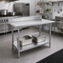 Thumbnail image #2 for Advance Tabco 60 x 24-Inch 16-Gauge 430 Stainless Steel Work Table with 5-Inch Backsplash and Galvanized Undershelf