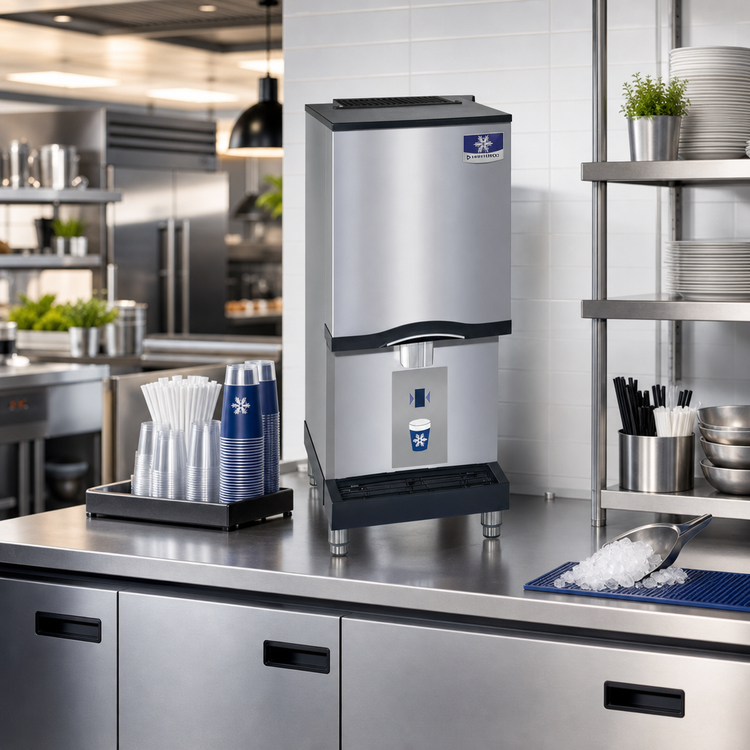 Product image #2 for Manitowoc Countertop Nugget Ice Maker and Water Dispenser, 16-1/4 Inch Wide, Air-Cooled, 315 lb/24 Hr, 10 lb Bin
