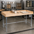 Thumbnail image #2 for BK Resources 96 Inch x 36 Inch Hard Maple Bakers Table with Galvanized Open Base