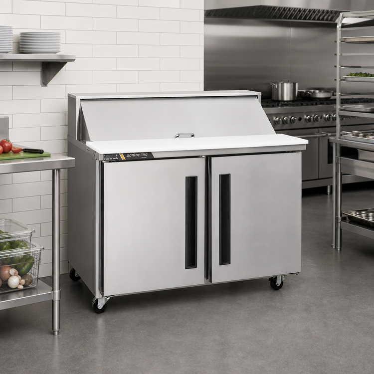 Product image #2 for Centerline by Traulsen 48-Inch Two-Section Mega Top Prep Table Refrigerator with Solid Right/Right Doors