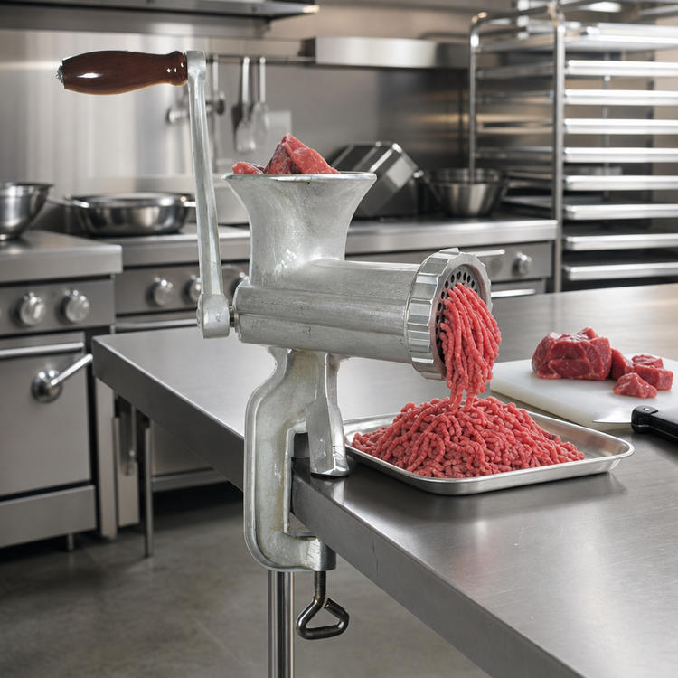 Product image #2 for Admiral Craft #10 Clamp-On Manual Meat Grinder with Knife and 3/16-Inch Plate