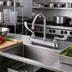 Thumbnail image #2 for T&S Brass B-1142-04-CR 8-Inch Deck Mount Workboard Mixing Faucet with 5 3/4-Inch Swivel Gooseneck and Cerama Cartridges, Polished Chrome
