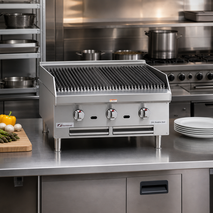 Product image #2 for Southbend Outdoor Gas Countertop Charbroiler, 18-Inch, 316L Stainless Steel, 3 Burners, 60,000 BTU