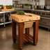 Thumbnail image #3 for John Boos American Heritage Gathering Block Butcher Block Work Table with 4-Inch End Grain Maple Top and Wicker Basket, 25 x 24 x 36 Inches