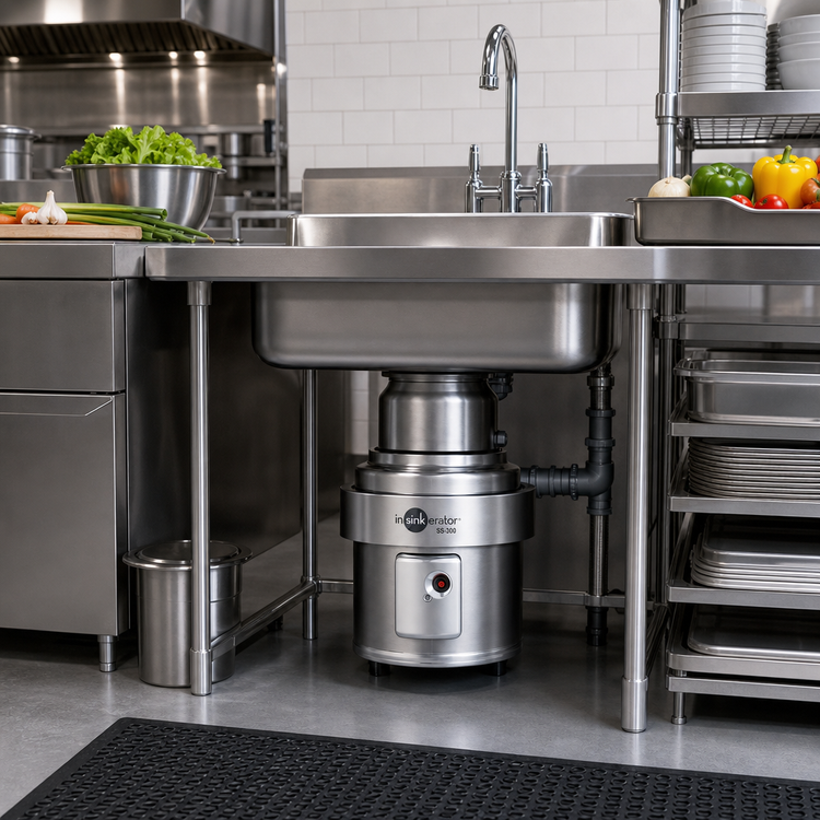Product image #2 for InSinkErator SS-300 Commercial Food Waste Disposer Package with 18-Inch Bowl, 3 HP, Stainless Steel