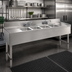 Thumbnail image #2 for Advance Tabco Underbar Basics™ 72-Inch 4-Compartment Stainless Steel Underbar Sink Unit with Double Drainboards and Deck-Mount Faucets