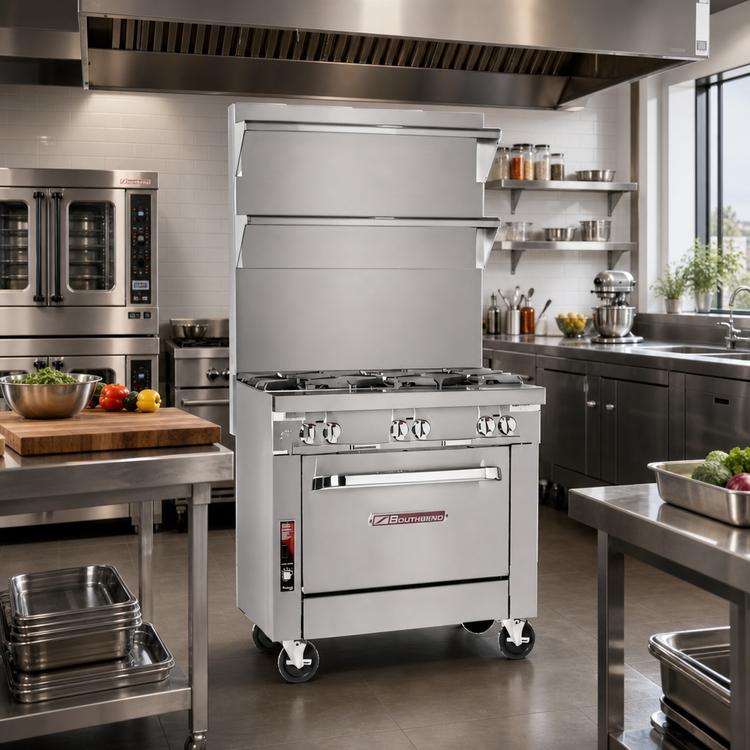 Product image #2 for Southbend Platinum Heavy Duty 32-Inch Gas Range with 2 Uniform Hot Tops and Cabinet Base
