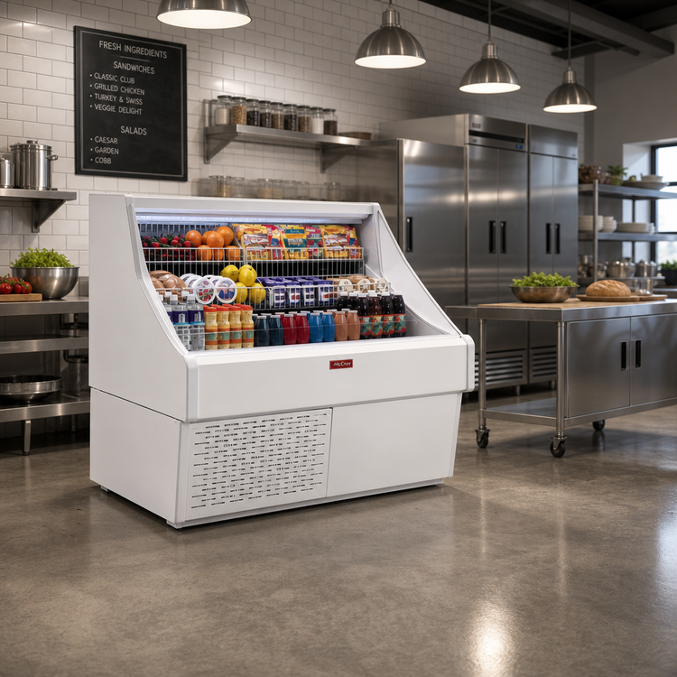 Product image #2 for Howard-McCray Ovation Series Curved Open Merchandiser, 39"W x 44"H, Remote Refrigeration, LED Lighting