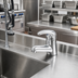 Thumbnail image #2 for T&S Brass Single Hole Single Lever Deck Mount Manual Faucet with 0.5 GPM Vandal-Resistant Spray Device