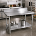 Thumbnail image #2 for John Boos Stallion 84-Inch x 30-Inch Stainless Steel Work Table with 5-Inch Backsplash and Undershelf
