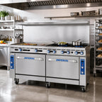 Thumbnail image #2 for Imperial (Middleby) Pro Series IR-4-G48-C-XB 72-Inch Gas Restaurant Range, 4 Open Burners, 48-Inch Griddle, Convection Oven, Cabinet Base