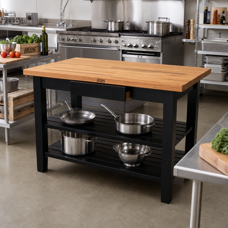 Product image #3 for John Boos Appalachian 60-Inch x 30-Inch Oak Country Work Table with 1-1/2-Inch Thick Edge-Grain Top