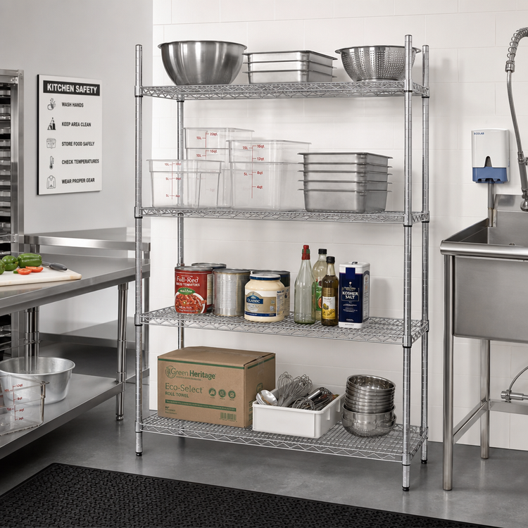 Product image #2 for Advance Tabco Special Value Series Heavy-Duty Chrome-Plated Wire Shelf, 48 x 18 Inches