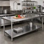 Thumbnail image #2 for John Boos SSK8-3096 96"W x 30"D Work Table Undershelf, 18 Gauge 300 Series Stainless Steel, NSF Listed