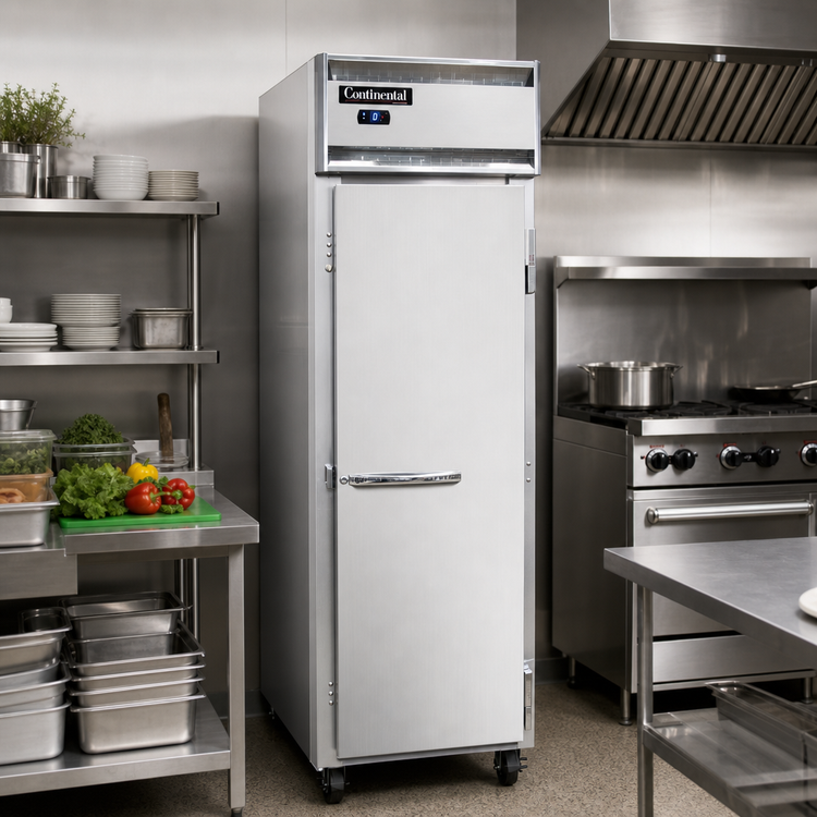 Product image #2 for Continental Refrigerator 1FSNSS One-Section Shallow Depth Reach-In Commercial Freezer
