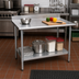 Thumbnail image #2 for BlendPort® Budget Series 48-Inch x 30-Inch 430 Stainless Steel Work Table with 4-1/2-Inch Backsplash and Undershelf
