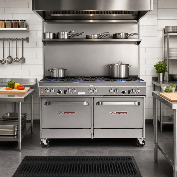 Product image #2 for Southbend Ultimate 60-Inch Gas Restaurant Range with 8 Open Burners and 2 Convection Ovens