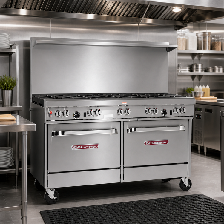 Product image #2 for Southbend Ultimate 60-Inch Gas Restaurant Range with 8 Open Burners and 2 Convection Ovens
