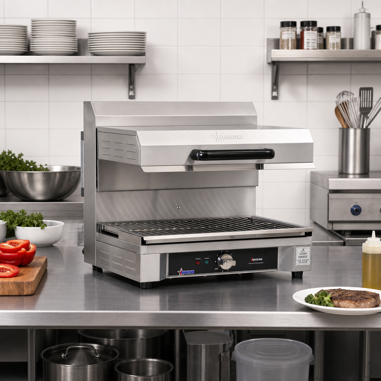 Product image #2 for 23-Inch Electric Countertop Salamander Broiler with Adjustable Quartz Top Heat