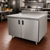 Thumbnail image #2 for 48-Inch x 30-Inch 16 Gauge 304 Stainless Steel Enclosed Work Table with Cabinet Base and Sliding Doors