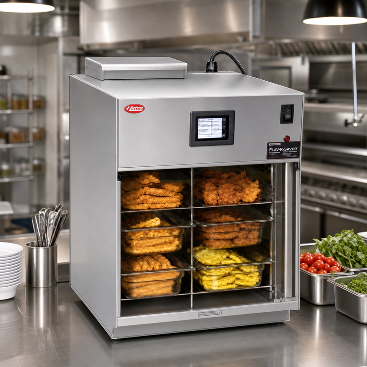 Product image #2 for Hatco Flav-R-Savor Air Curtain Heated Display Cabinet, Countertop, Holds 6 1/3-Size Pans