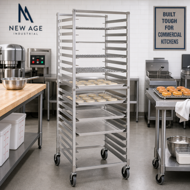 Product image #2 for New Age Mobile Full-Height Open-Sided Donut Screen Rack for 20 23" x 23" Screens