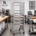 Thumbnail image #2 for New Age Mobile Full-Height Open-Sided Donut Screen Rack for 20 23